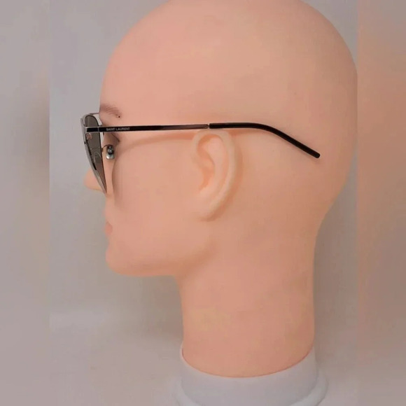 Saint Laurent Men's Aviator Sunglasses Metal Silver Green SL 279 004 61-14-145 - Picture 9 of 16